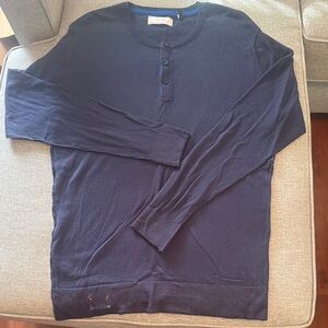 Five Four Navy Blue Henley Sweater